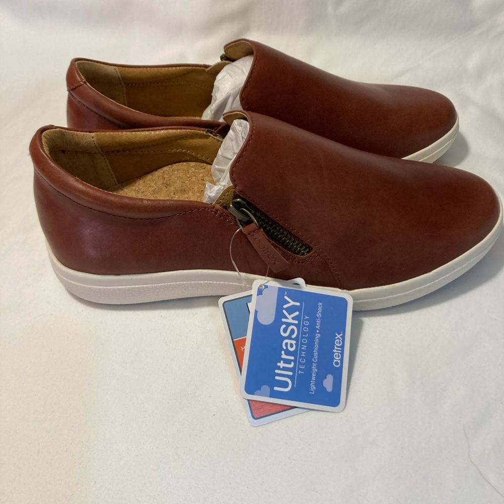 Aetrex Jenna Brown Casual Slip-ons